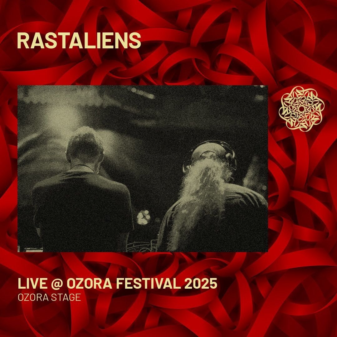 Rastaliens performing together at the Ozora Stage during Ozora Festival 2025.