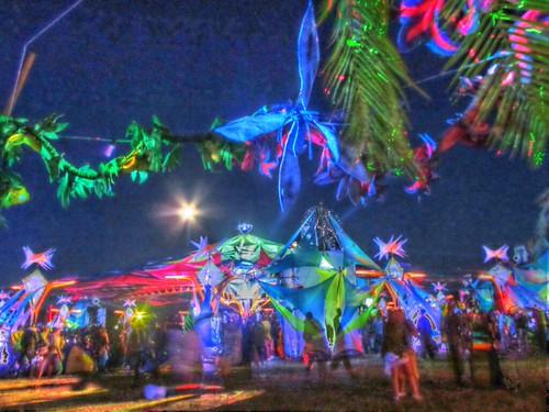 Festival environment at Antaris Project 2014 near Berlin, Germany.