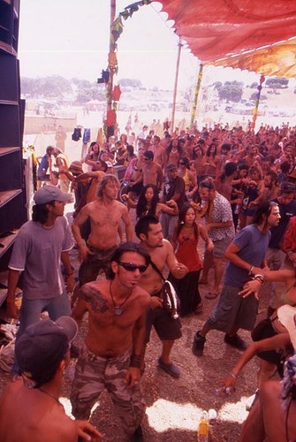 A crowd dancing at Boom Festival.
