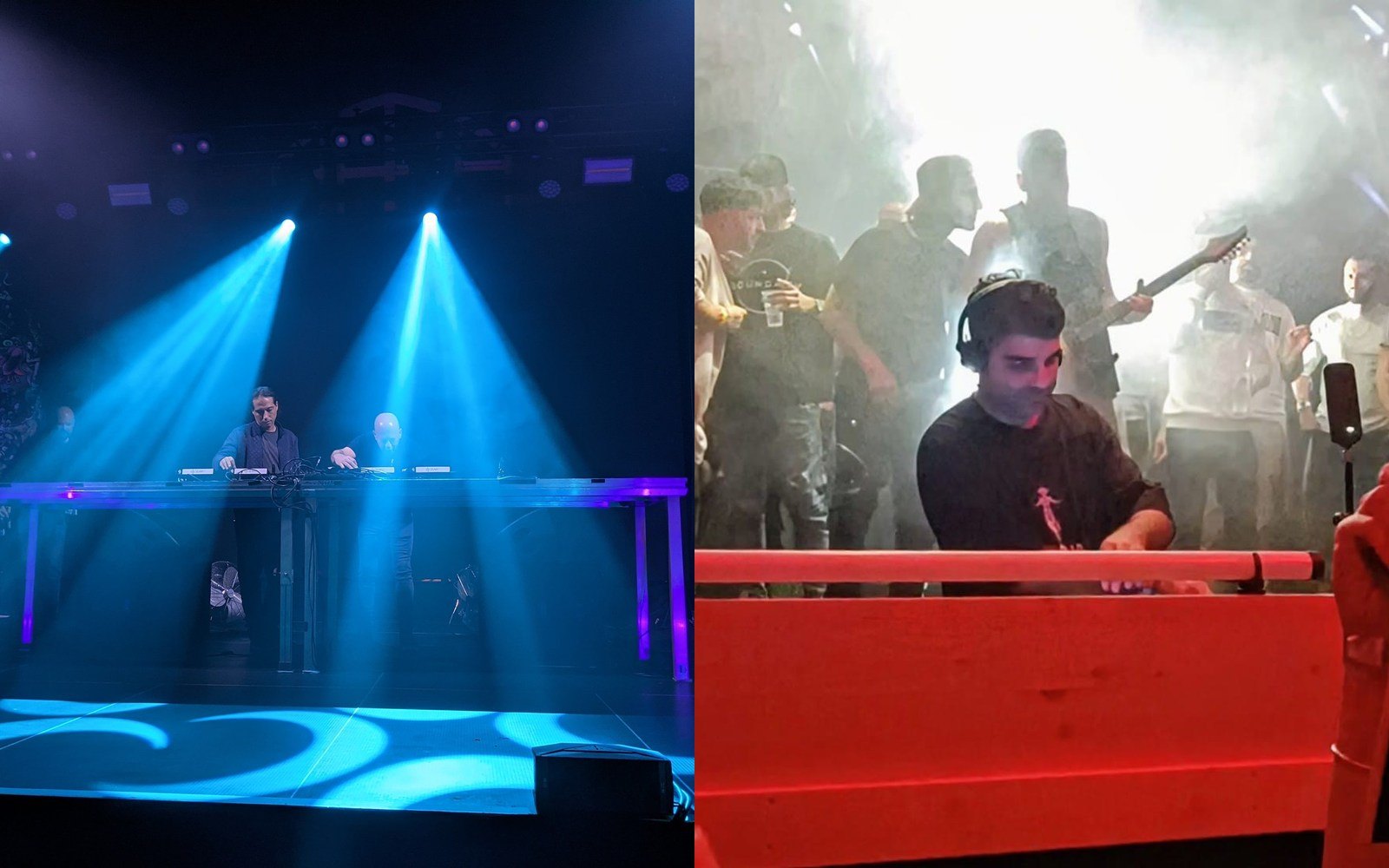 Composite showing Infected Mushroom members Amit Duvdevani and Erez Eisen alongside Kobi Nigreker of Blastoyz, the three members credited for Psy Trance Mafia.